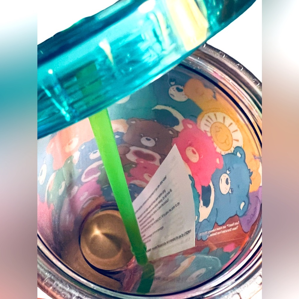 Care Bears Gift Set NWT Pink Backpack Keychain Slippers Cold Beverage Tumbler - Picture 6 of 11